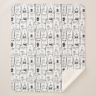 Adorable Cats Sherpa Blanket