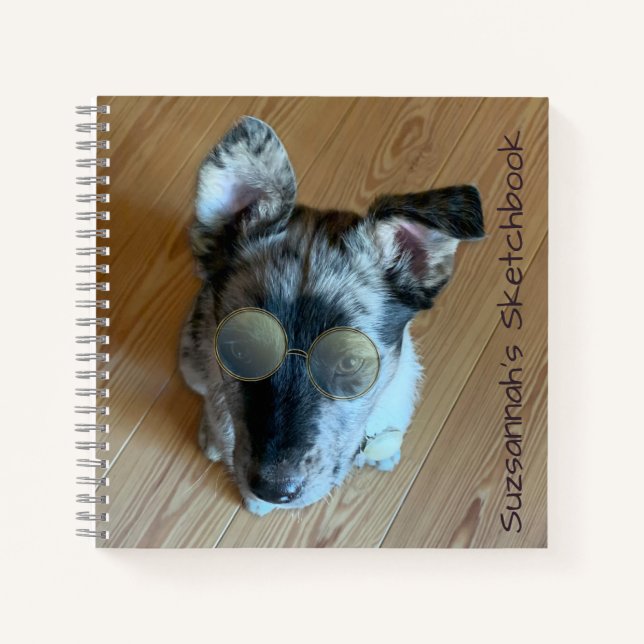 Adorable Cattle Dog Placeholder Photo Custom Notebook (Front)