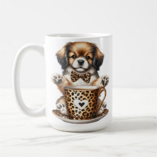 ADORABLE CAVALIER KING CHARLES DOG IN TEA CUP