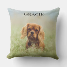Adorable Cavalier King Charles puppy Throw Pillow