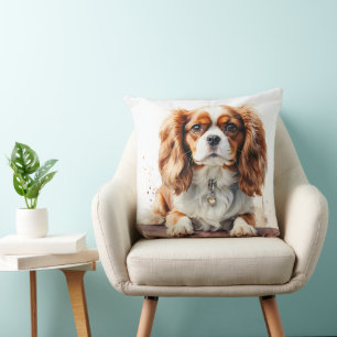 ADORABLE CAVALIER KING CHARLES SPANIEL PUPPY DOG THROW PILLOW