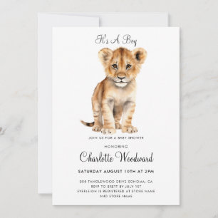 Adorable C'est un garçon Lion Cub Invitation
