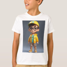 "Adorable Charm: Boy Sticker Tee"