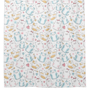 Adorable Chat Motif rideau de douche