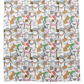 Adorable Chat Motif rideau de douche