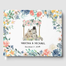 Adorable Chat Thème Mariage Livre d'invité