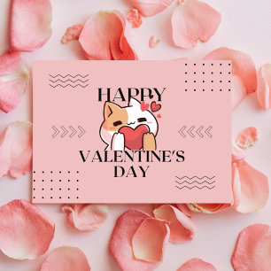 Adorable Chat Valentine's Day Carte postale