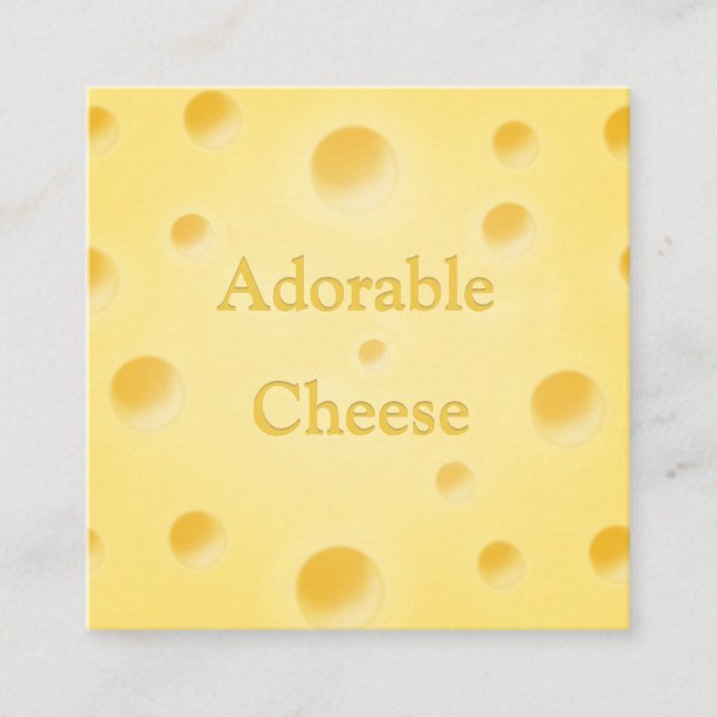 Adorable Cheese Charming Cheese Slice  Square Business Card (Front)