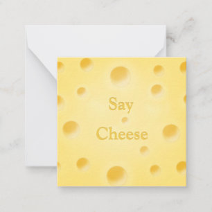 Adorable Cheese Slice Charming Pale Yellow Custom Card