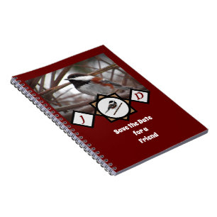 Adorable Chestnut Backed Chickadee Monogram Photo Notebook