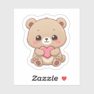 Adorable Chibi Bear with Heart 