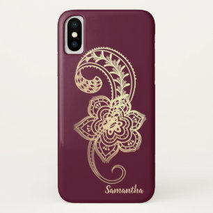 Adorable Chic Gold Paisley -Personalized Case-Mate iPhone Case