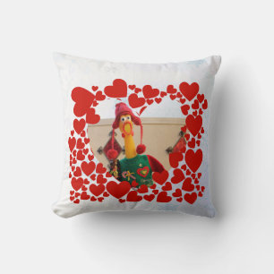 Adorable Chicken Christmas Pillow! Throw Pillow