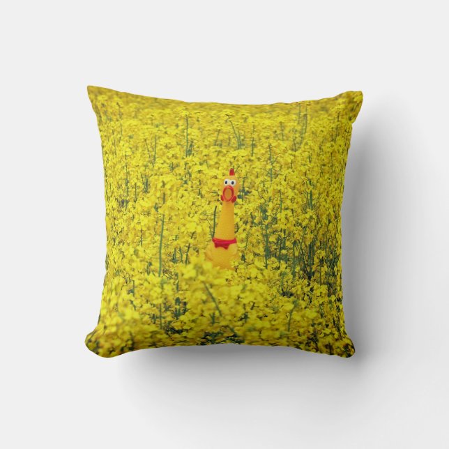 Adorable Chicken Yellow Pillow! Throw Pillow (Front)