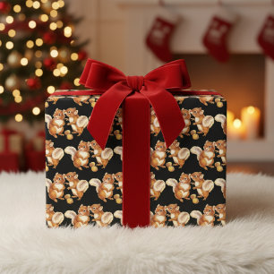 Adorable Chipmunk Trio Wrapping Paper Sheets 