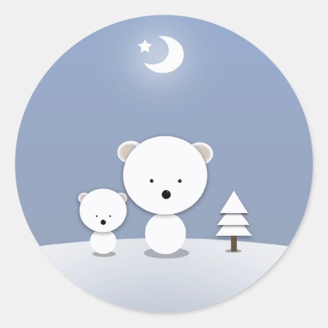 Adorable Chirsmas Polar Bear Stickers (Front)