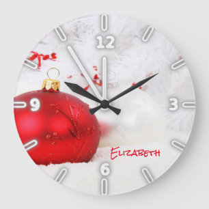 Adorable Christmas Balls -Personalized Large Clock