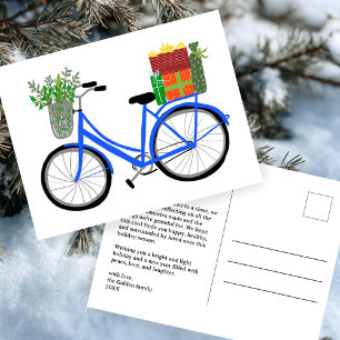 Adorable Christmas Bicycle Holiday Gifts CUSTOM Postcard