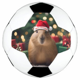 Adorable Christmas Capybara, Soccer Ball