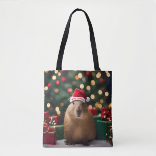 Adorable Christmas Capybara,  Tote Bag