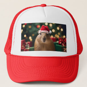 Adorable Christmas Capybara, Trucker Hat