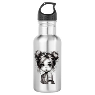 Adorable Christmas Girl with Pout - Cute Gift Idea 532 Ml Water Bottle
