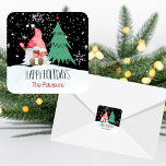 Adorable Christmas Gnome Name Sticker<br><div class="desc">This adorable1.5-inch Square Christmas Gnome sticker is perfect for your holiday bake goods and mailings! Easy online Personalization! Happy Holidays!</div>