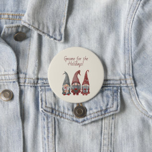 Adorable Christmas Gnomes with Holiday Cheer 3 Inch Round Button