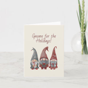 Adorable Christmas Gnomes with Holiday Cheer Card