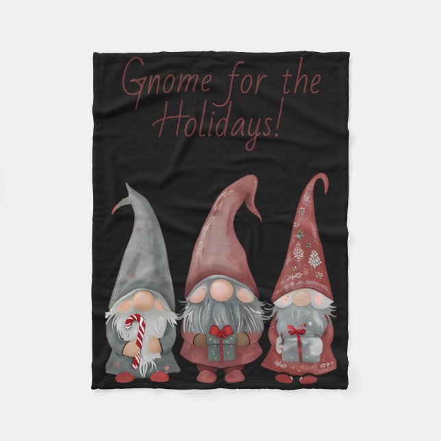 Adorable Christmas Gnomes With Holiday Cheer T Shi Fleece Blanket (Front)