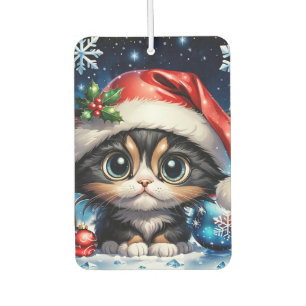Adorable Christmas kitten. Air Freshener