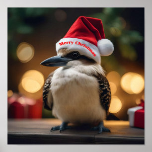 Adorable Christmas Kookaburra,  Poster