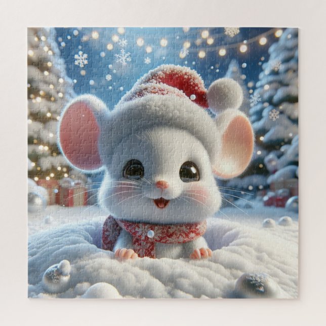 Adorable Christmas Mouse Jigsaw Puzzle (Vertical)