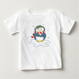 Adorable Christmas Penguin Baby T-Shirt