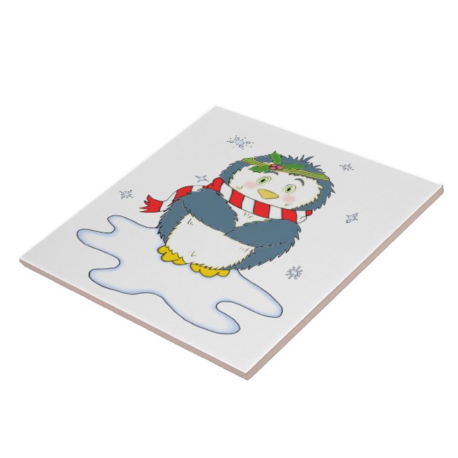 Adorable Christmas Penguin Tile (Side)