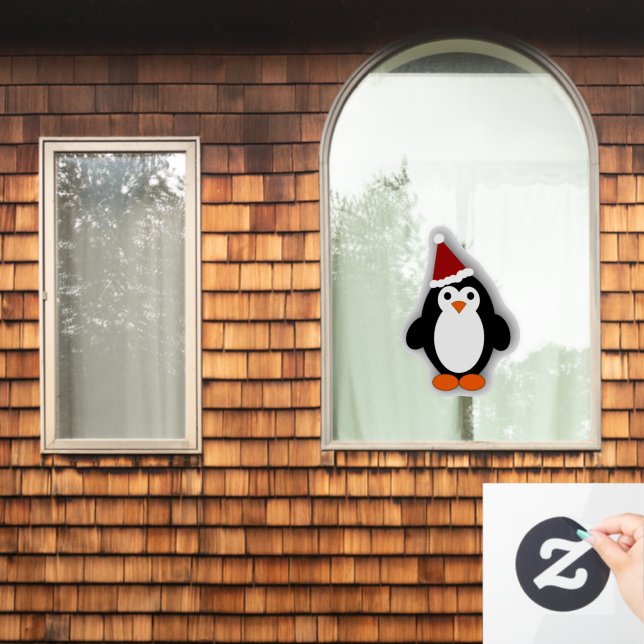Adorable Christmas Penguin Window Cling (Home Window)