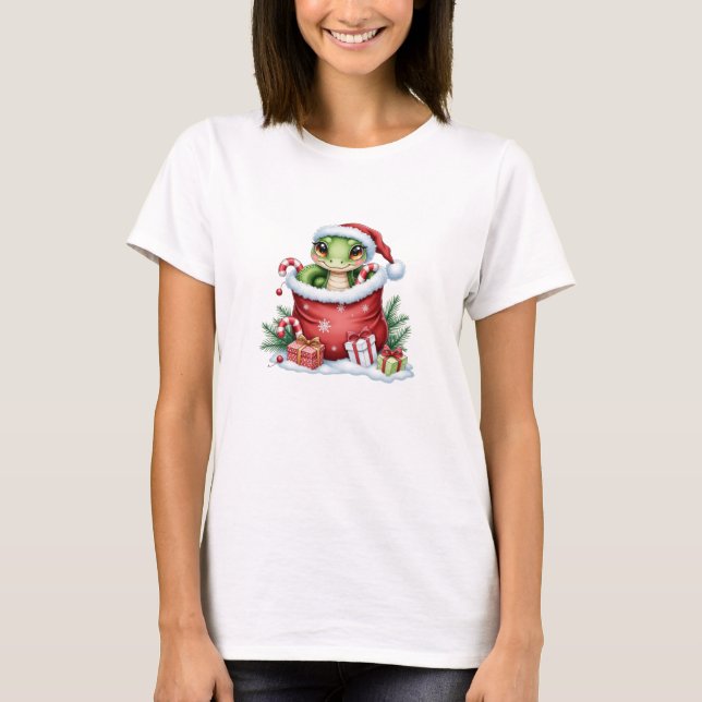 Adorable Christmas Snake T-Shirt (Front)