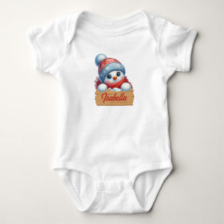 Adorable Christmas Snowman Baby Bodysuit
