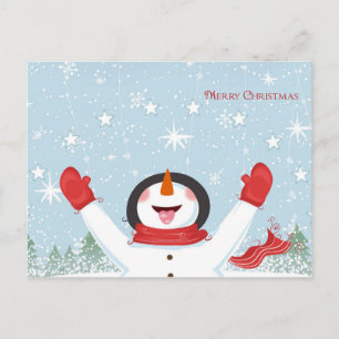 Adorable Christmas Snowman Postcard