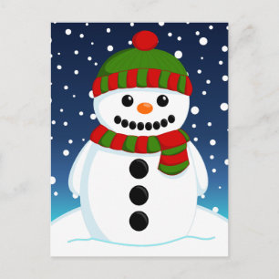 Adorable Christmas Snowman Postcard