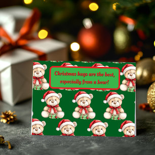 Adorable Christmas Teddy Bear Holiday Card
