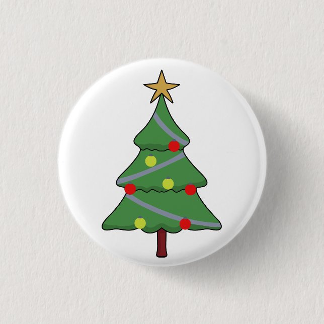 Adorable Christmas Tree 1 Inch Round Button (Front)