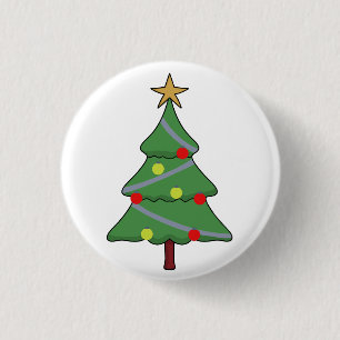 Adorable Christmas Tree 1 Inch Round Button