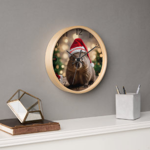 Adorable Christmas Wombat, Clock