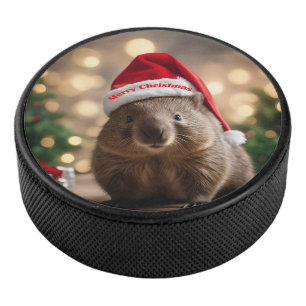 Adorable Christmas Wombat, Hockey Puck