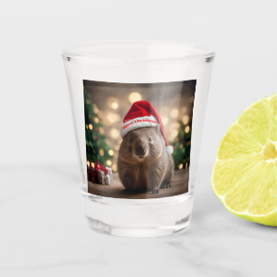 Adorable Christmas Wombat, Shot Glass