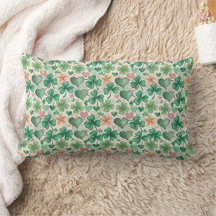 Adorable Clovers and Hearts Lumbar Pillow