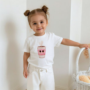 Adorable coffee cup with big sparkling eyes toddler t-shirt