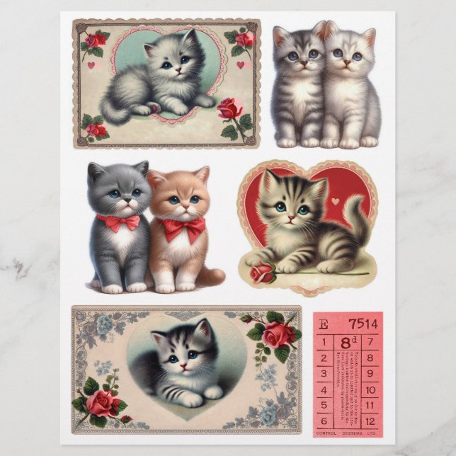 Adorable Collection of Cat Valentines Day Ephemera (Front)