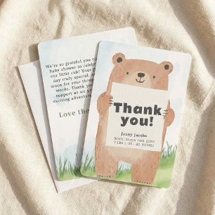 Adorable colourfu Bear Baby Announcement Thank You
